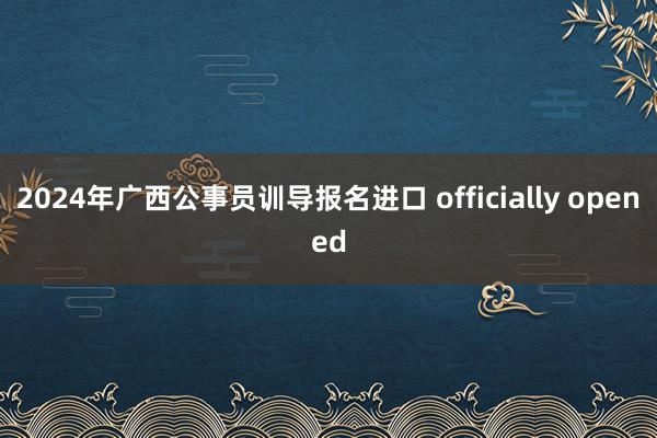 2024年广西公事员训导报名进口 officially opened
